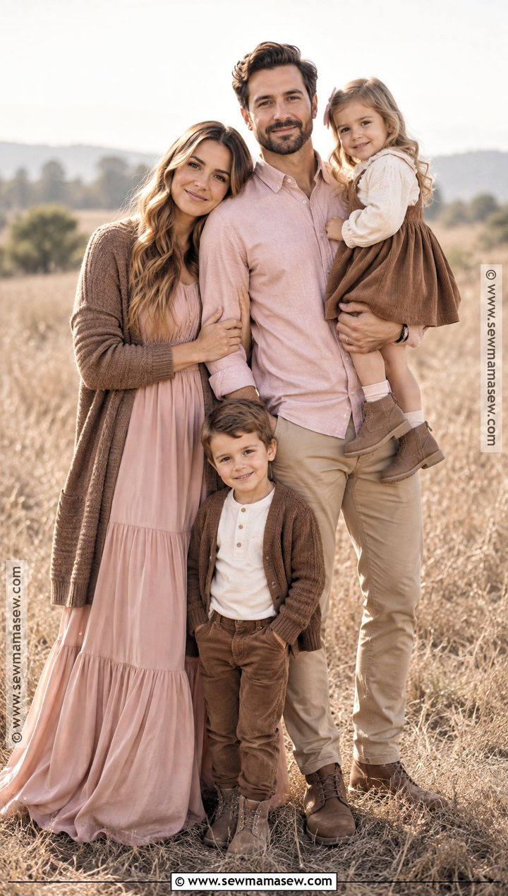 Mocha And Soft Pink Family Photo Outfits - 20 Family Photo Outfits Fall Color Schemes Picture Ideas Winter