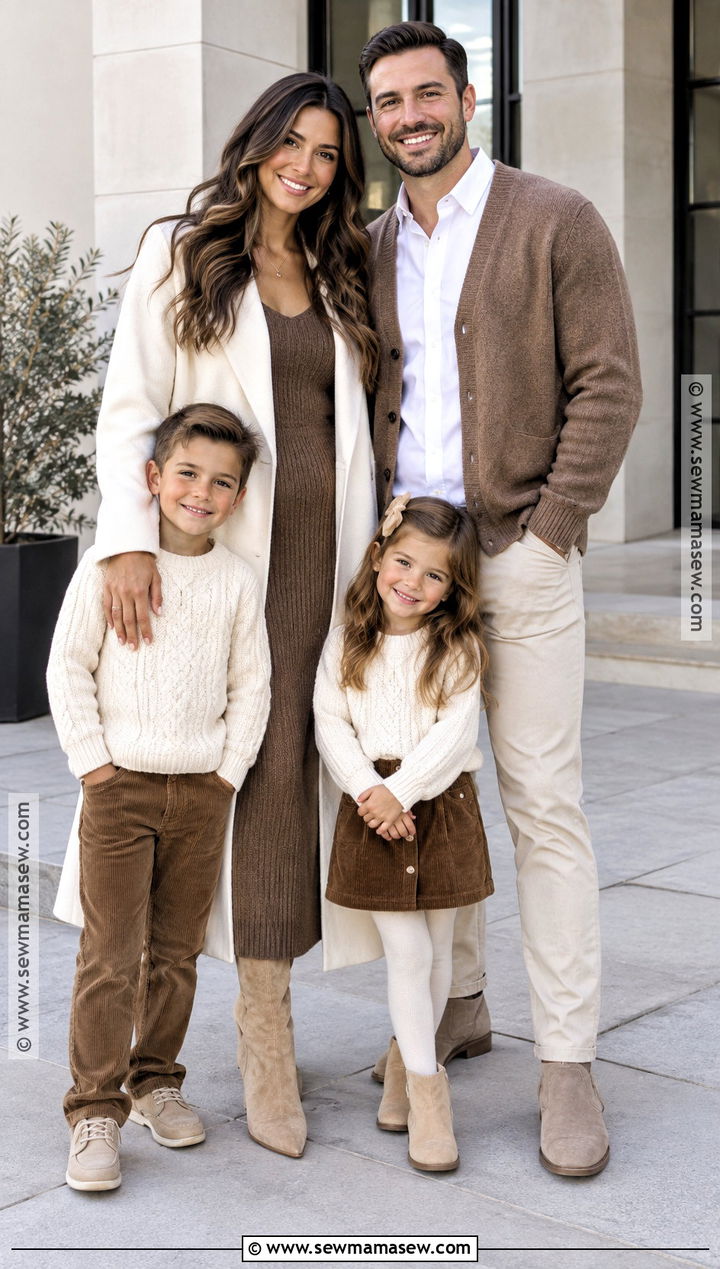 Mocha And Soft White Fall Family Picture Outfits - 15 fall neutral outfits family pictures