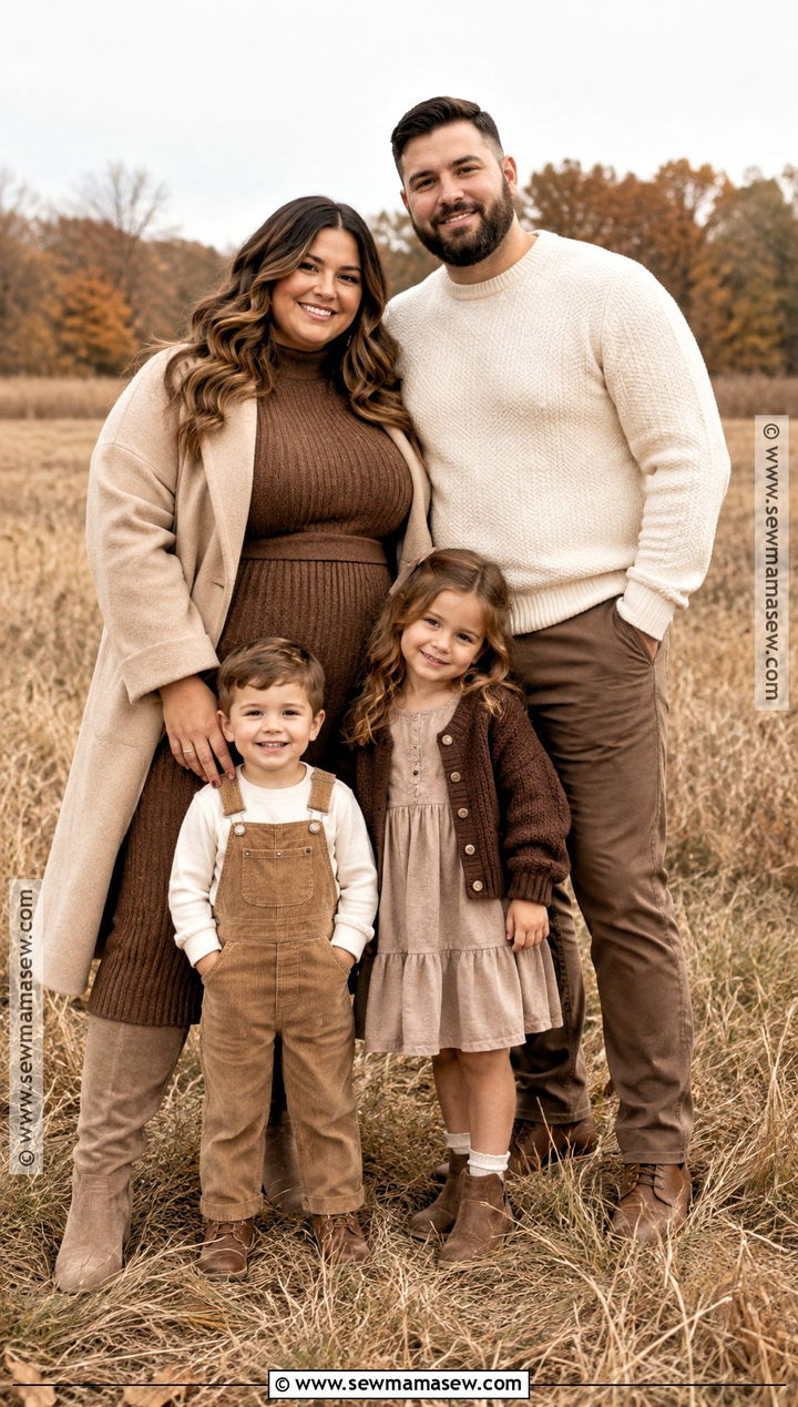 Mocha Monochrome Fall Family Photo Outfits - 20 cute fall family photo outfits