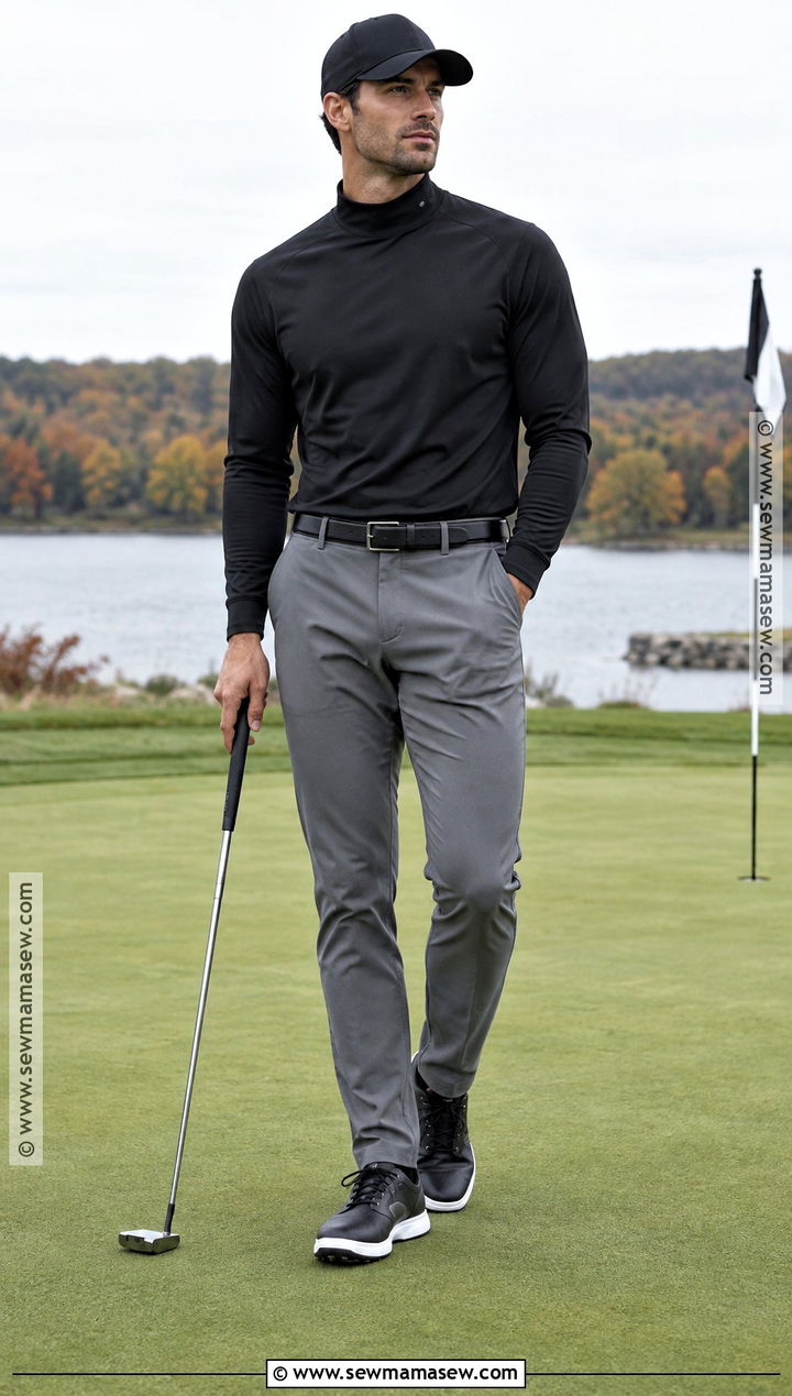 Mock Neck Fall Golf Outfit - 20 fall golf outfits for men