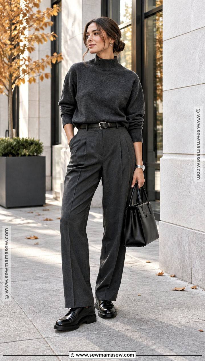 Mock Neck Sweater With Tailored Trousers - 15 fall outfits masculine
