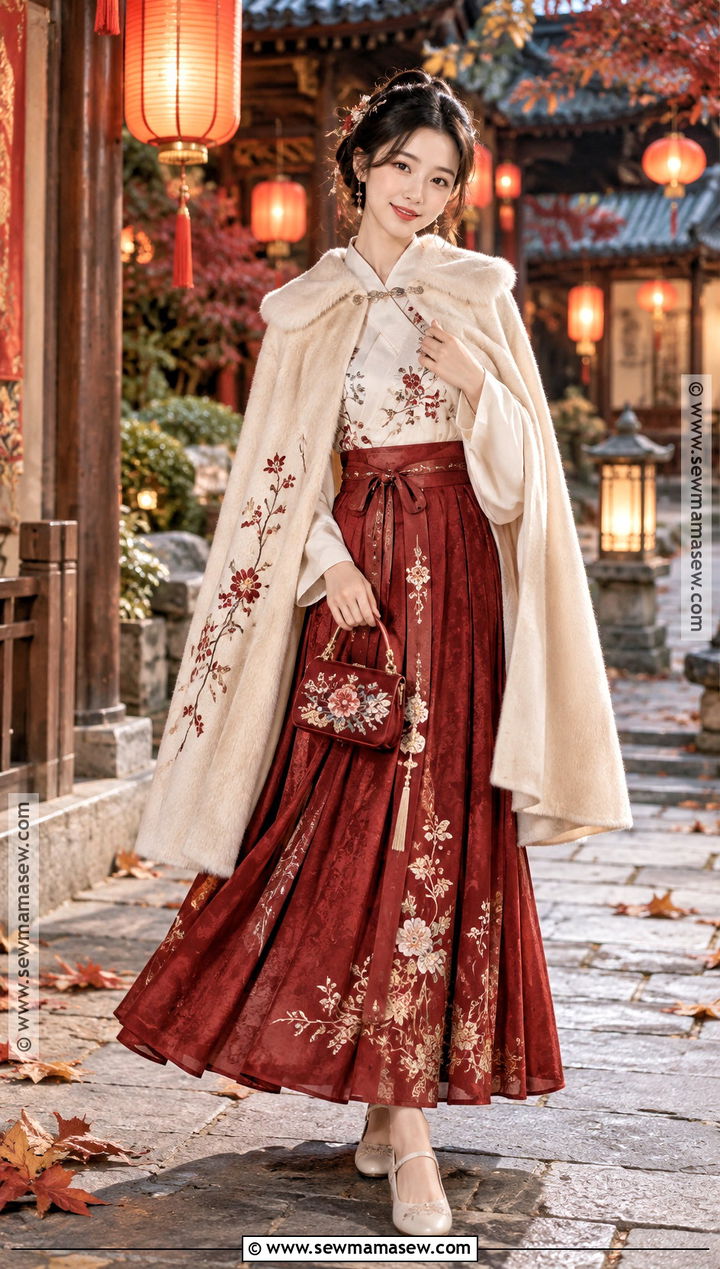Modern Hanfu Lantern Festival Outfit With Flats - 15 Lantern Festival Outfit Fall Ideas