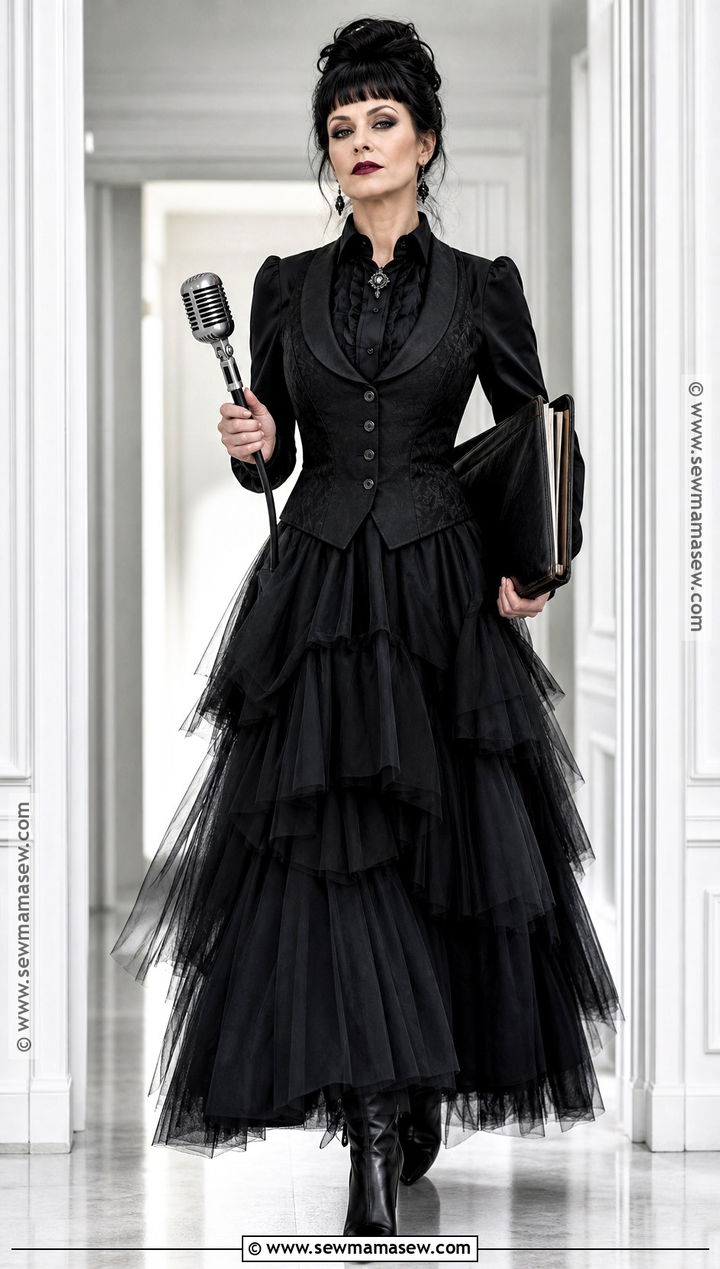 Modern Lydia Deetz Black Tulle Costume - 35 beetlejuice halloween costume ideas