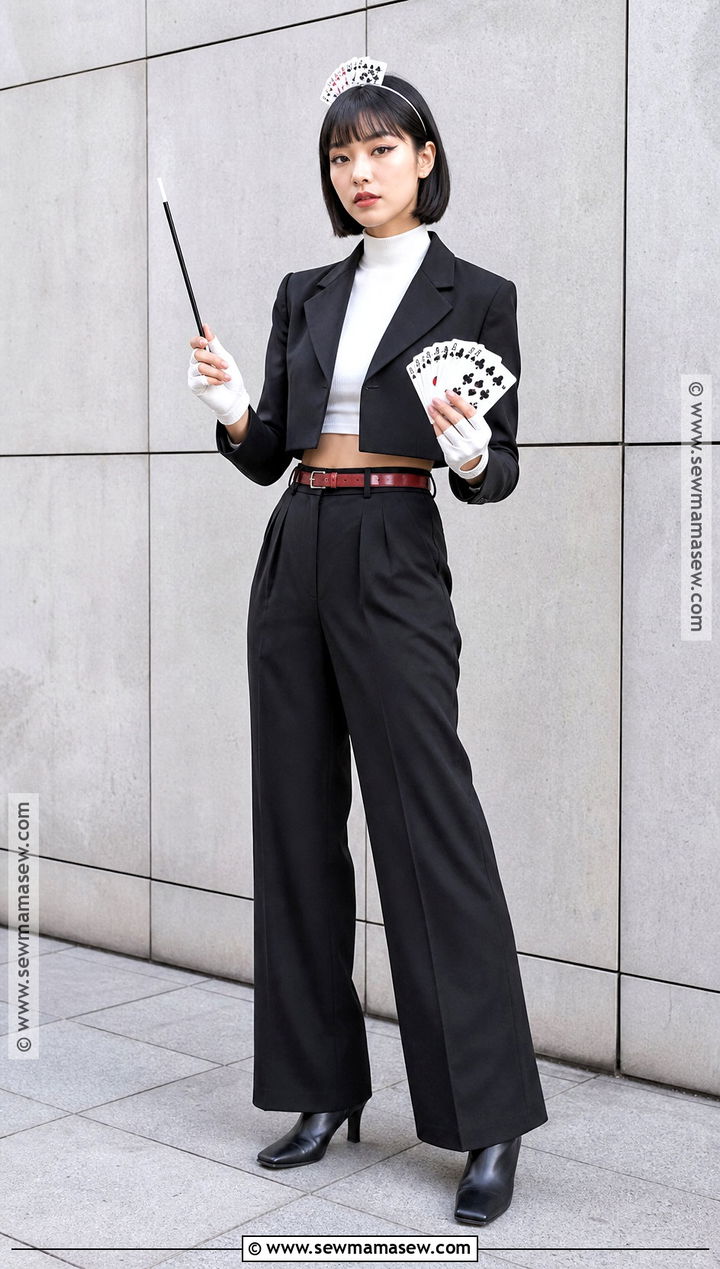 Modern Magician Costume With Cropped Blazer - 35 Magician Costume Ideas for Women