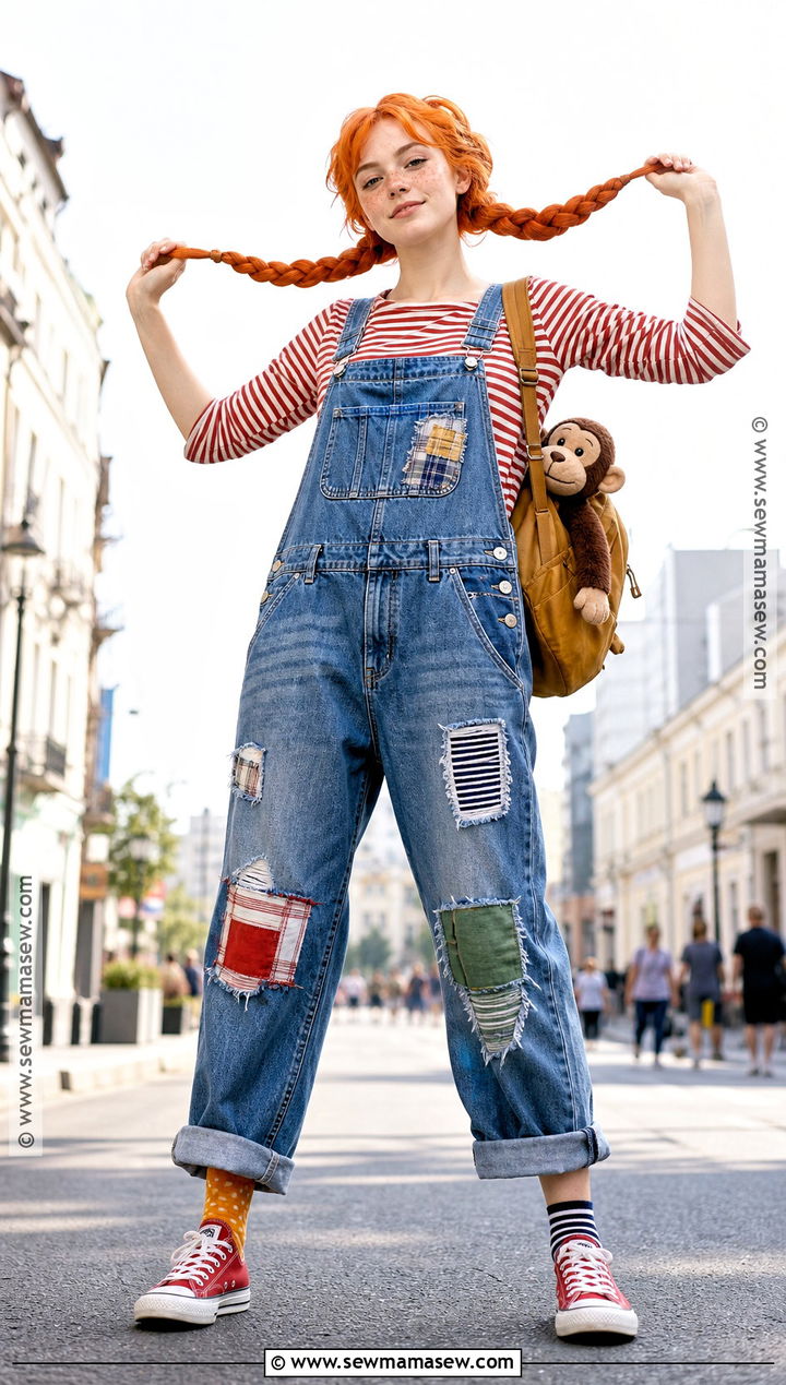 Modern Pippi Longstocking Costume With Overalls - 35 pippi longstocking costume ideas