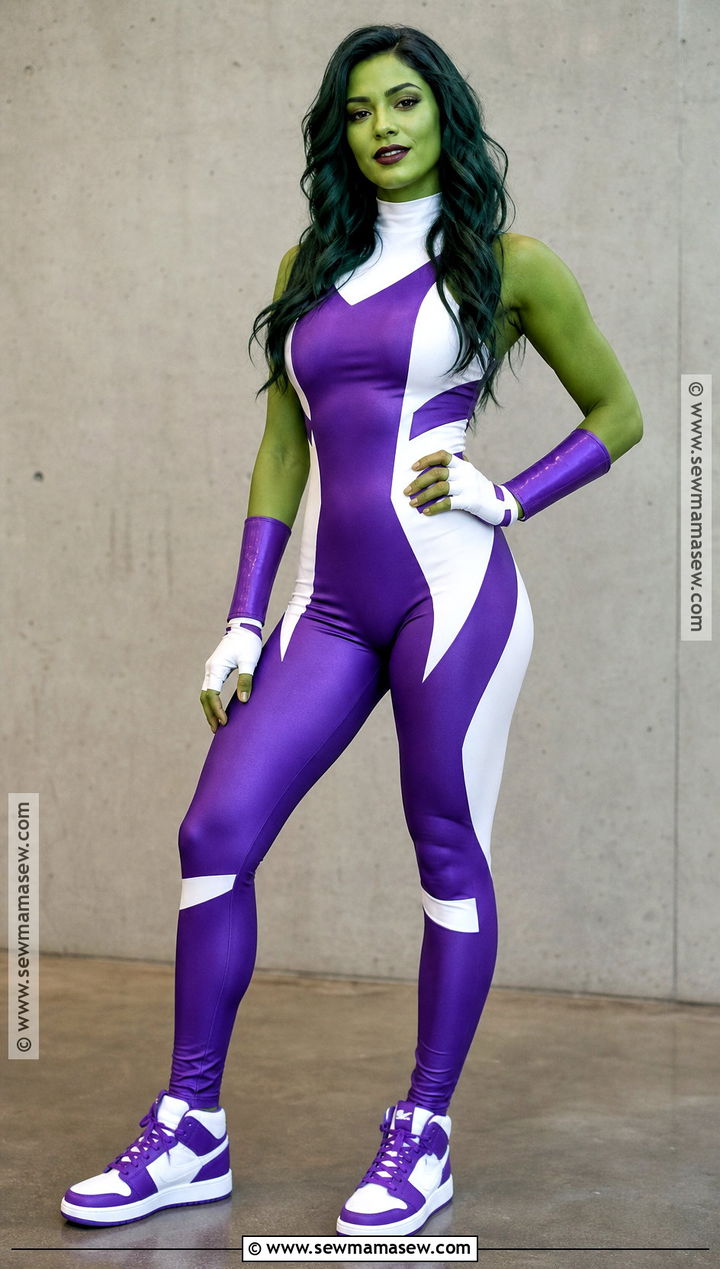 Modern Purple And White She Hulk Bodysuit Costume - 30 she hulk costume ideas