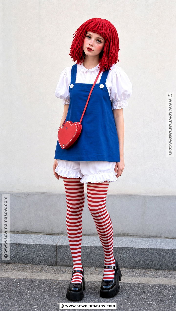 Modern Raggedy Ann Costume With Pinafore Dress - 30 raggedy ann costume ideas