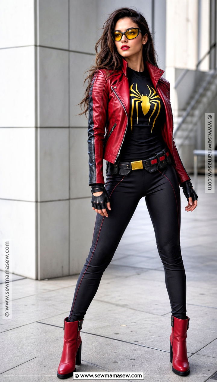 Modern Red And Black Spider Woman Costume - 30 spider woman costume ideas