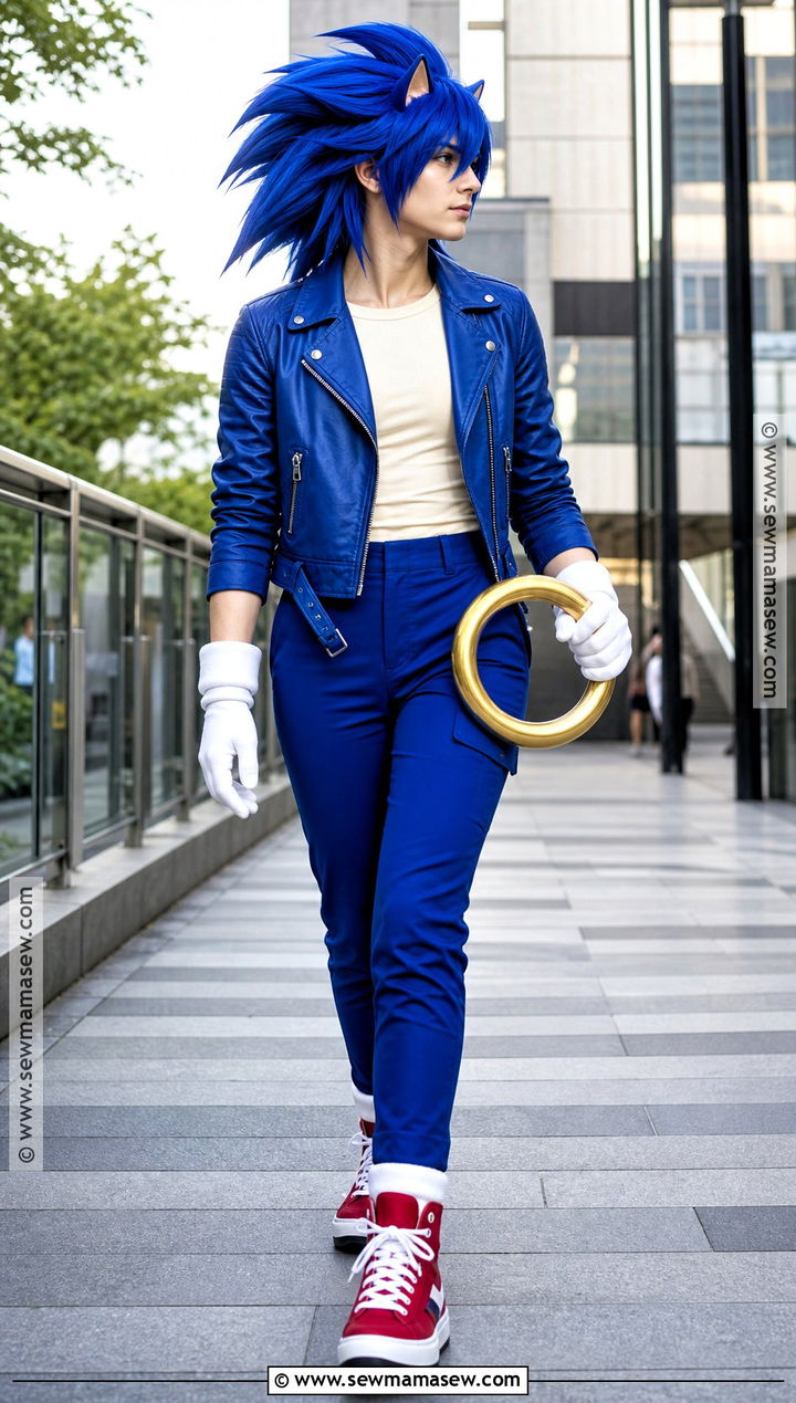 Modern Sonic Cosplay With Blue Jacket - 40 sonic cosplay ideas
