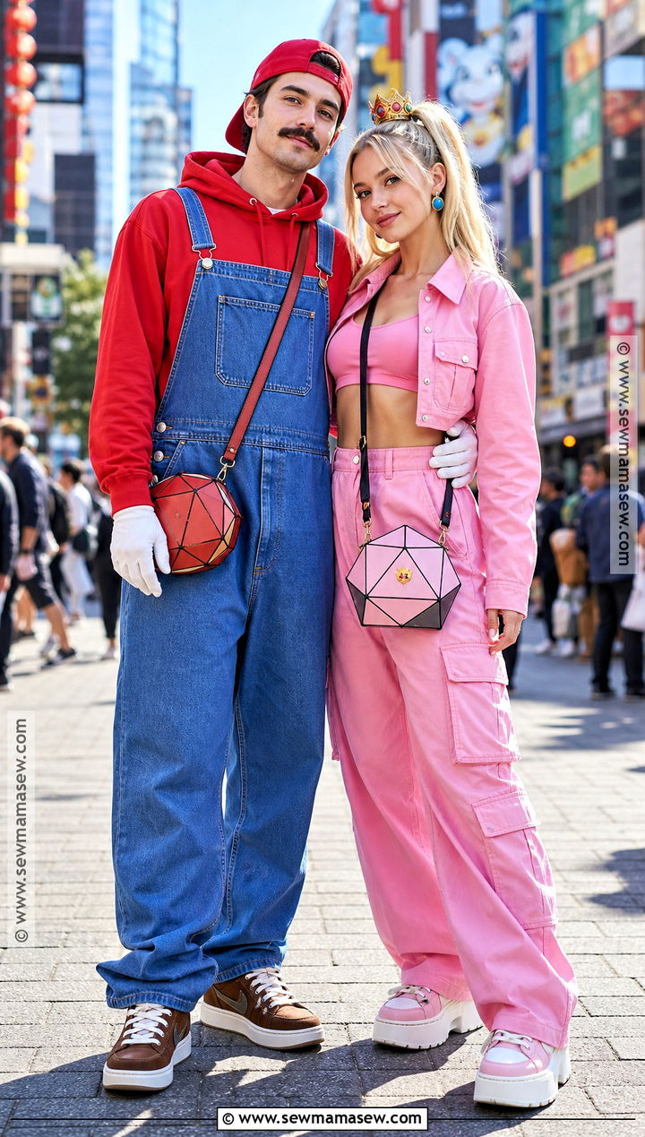 Modern Streetwear Mario And Peach Costume - 30 Mario And Peach Costumes for Couples