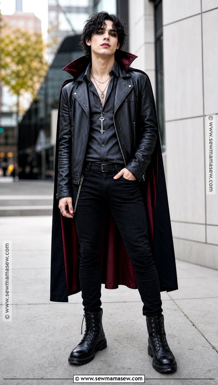 Modern Vampire Costume With Leather Jacket - 35 vampire costume ideas