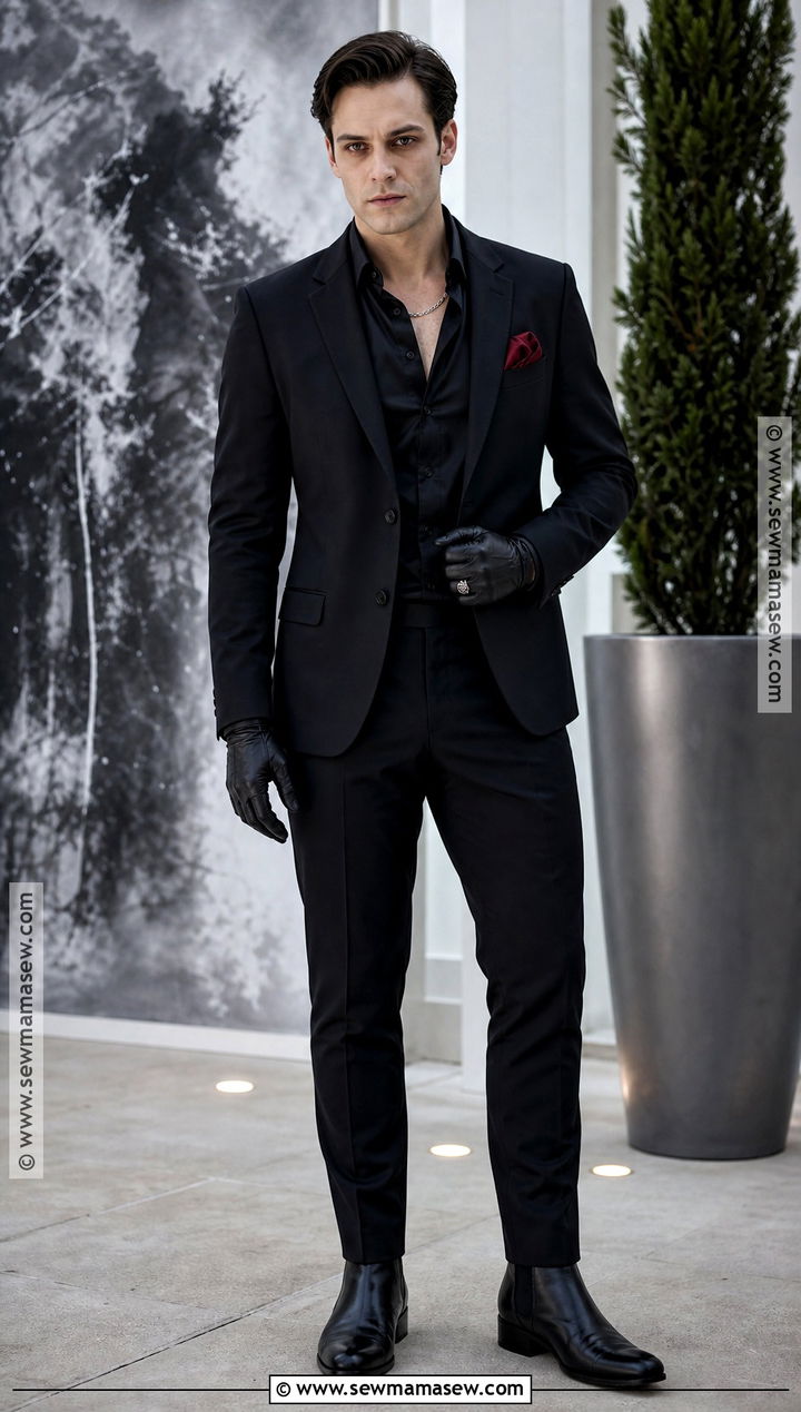 Modern Vampire Outfit With Black Suit - 30 vampire clothes for men