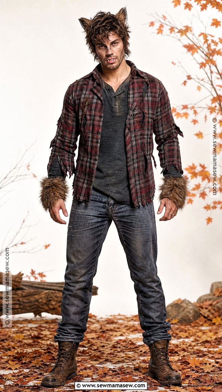 Modern Werewolf Costume With Plaid Shirt - 50 men halloween costumes