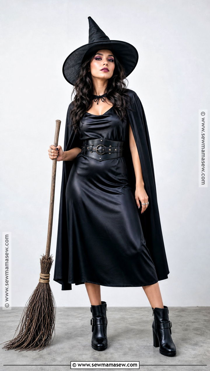 Modern Witch Costume With Satin Dress - 35 chic halloween costumes