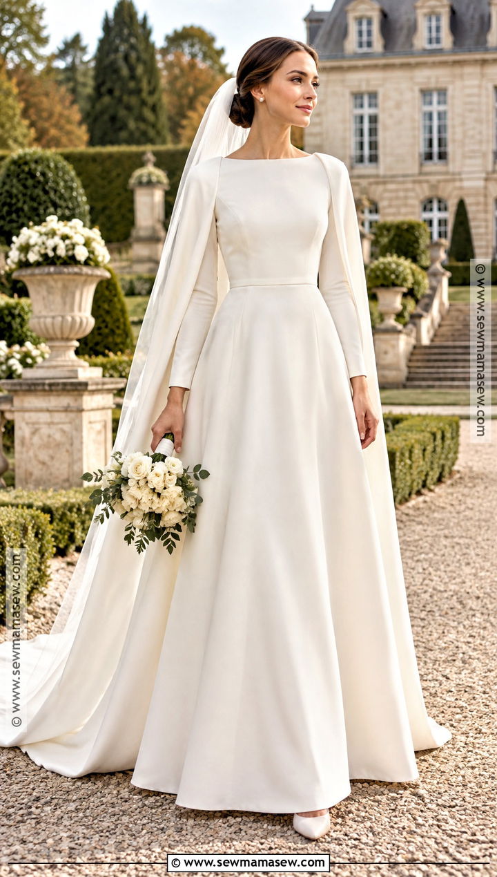 Modest A Line Fall Wedding Dress - 25 fall wedding dress ideas