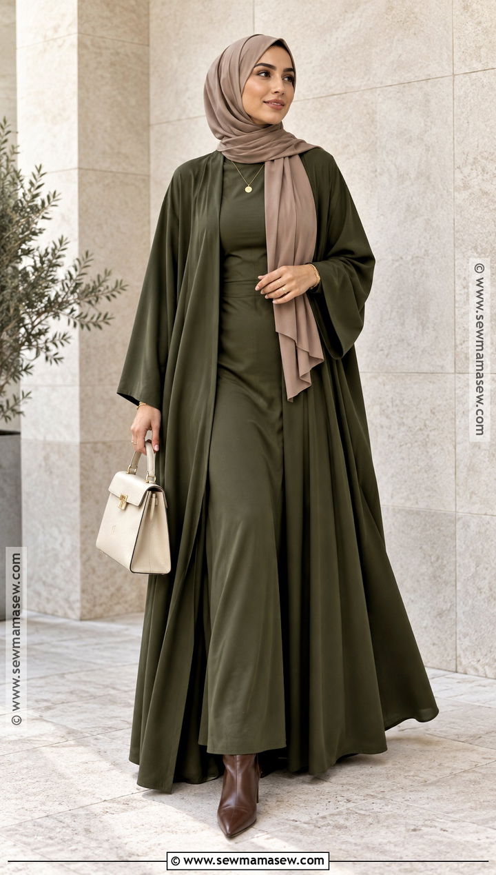 Modest Autumn Abaya And Ankle Boots Outfit - 20 autumn modest outfits