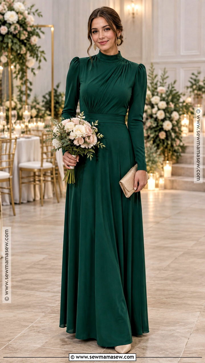 Modest Emerald Green Bridesmaid Dress - 15 October Bridesmaid Dresses Green