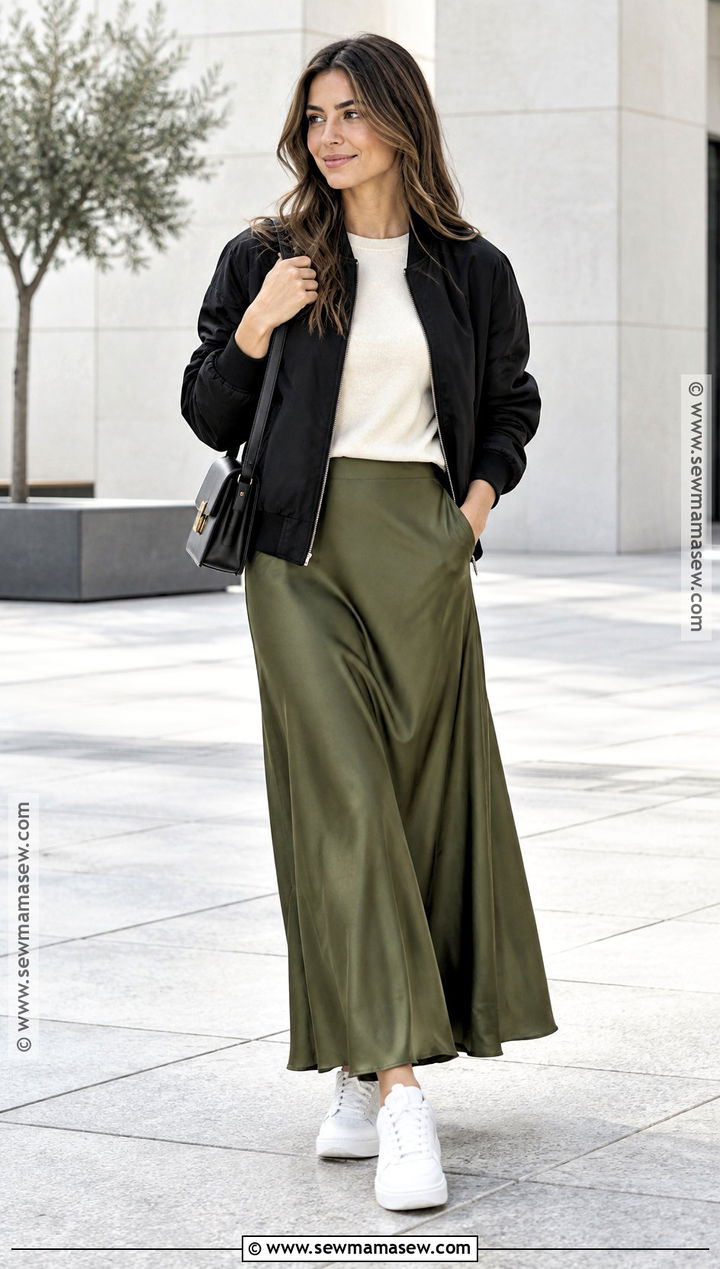 Modest Fall Bomber Jacket And Maxi Skirt Outfit - 25 modest fall outfits