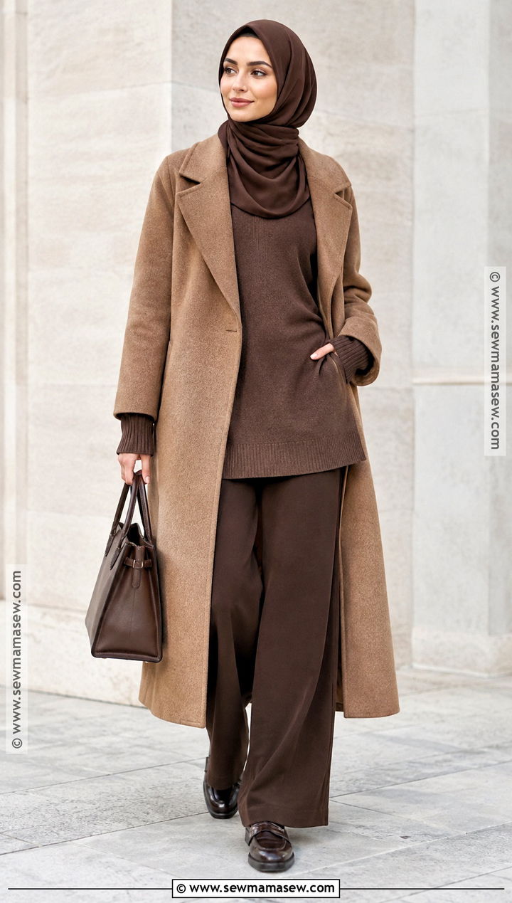 Modest Fall Monochrome Brown Tunic And Pants Outfit - 20 Modest Outfits Fall