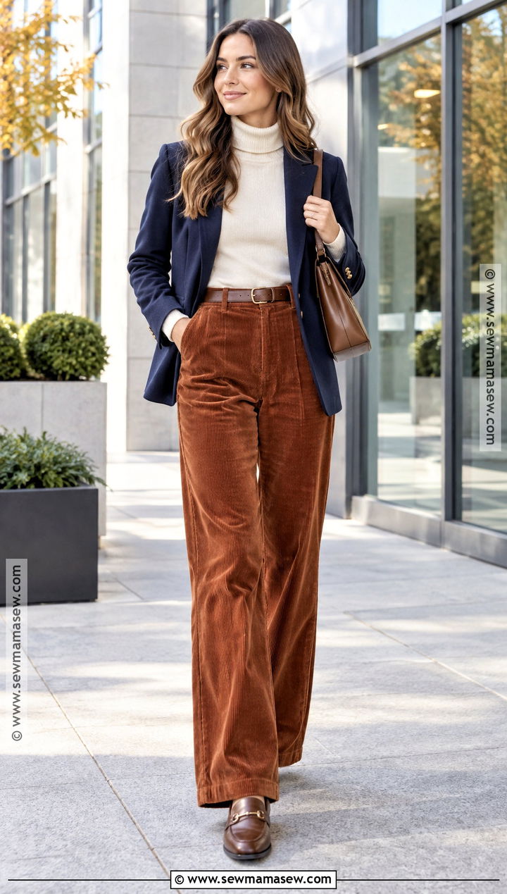 Modest Fall Outfit With Corduroy Pants And Turtleneck - 20 Modest Fall Outfit Inspo Aesthetic Ideas