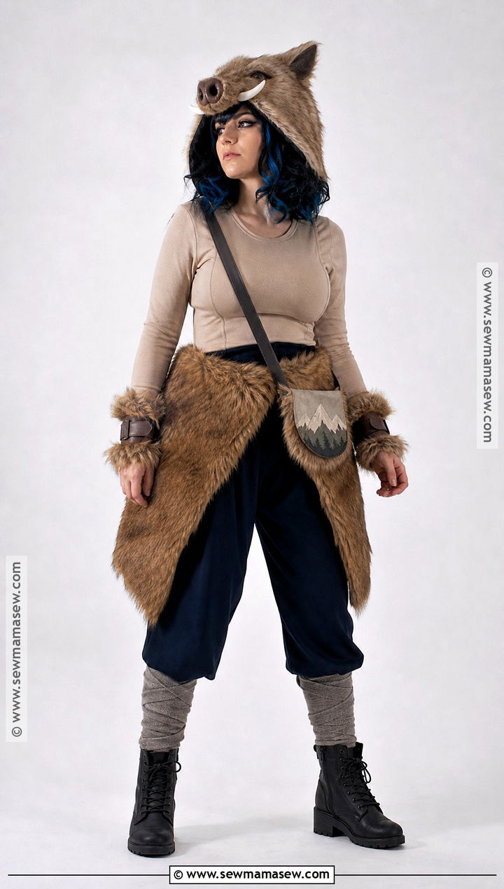 Modest Inosuke Cosplay With Long Sleeve Top - 30 Inosuke Cosplay Ideas for Females