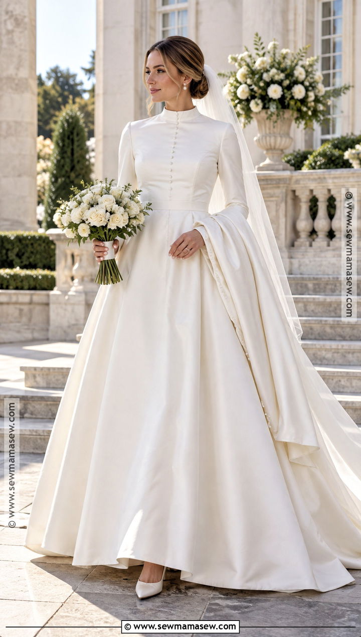 Modest Long Sleeve Fall Wedding Dress - 25 fall wedding dresses bride