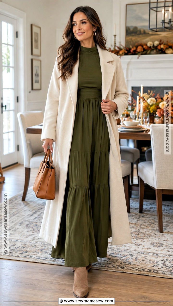 Modest Long Sleeve Maxi Thanksgiving Dress - 20 thanksgiving dresses for women