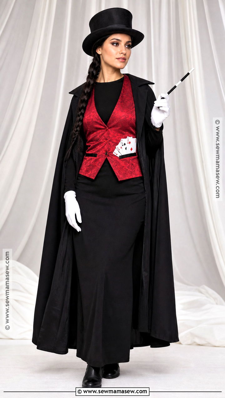 Modest Magician Costume With Maxi Dress - 35 Magician Costume Ideas for Women