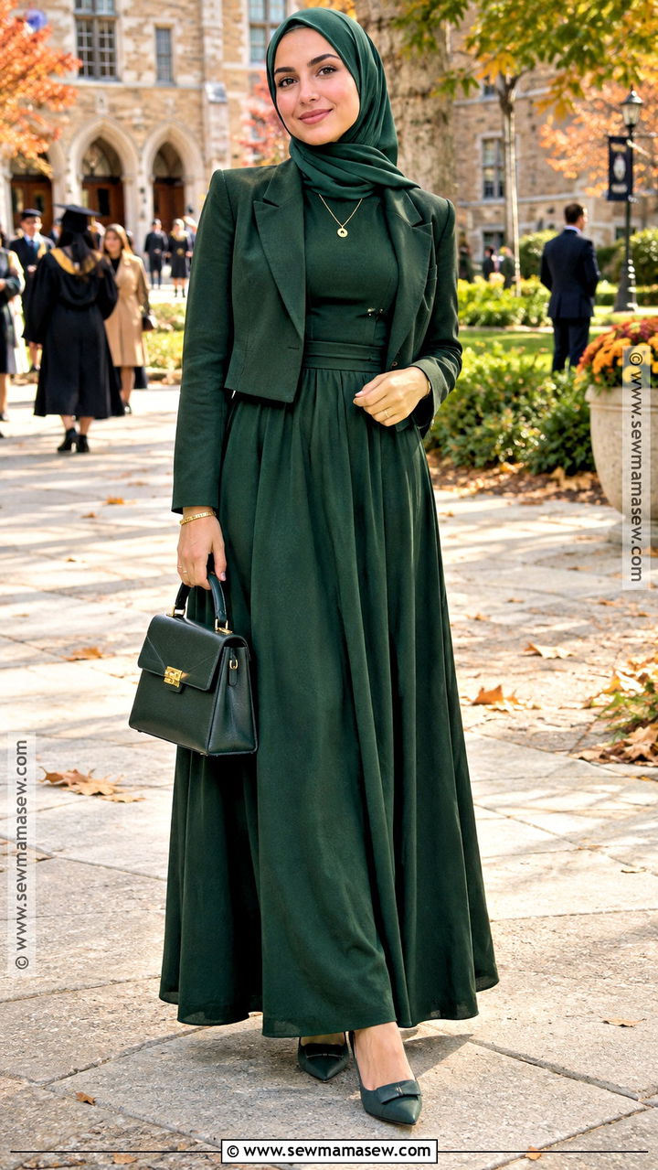 Modest Maxi Dress Autumn Graduation Outfit - 20 autumn graduation outfit ideas