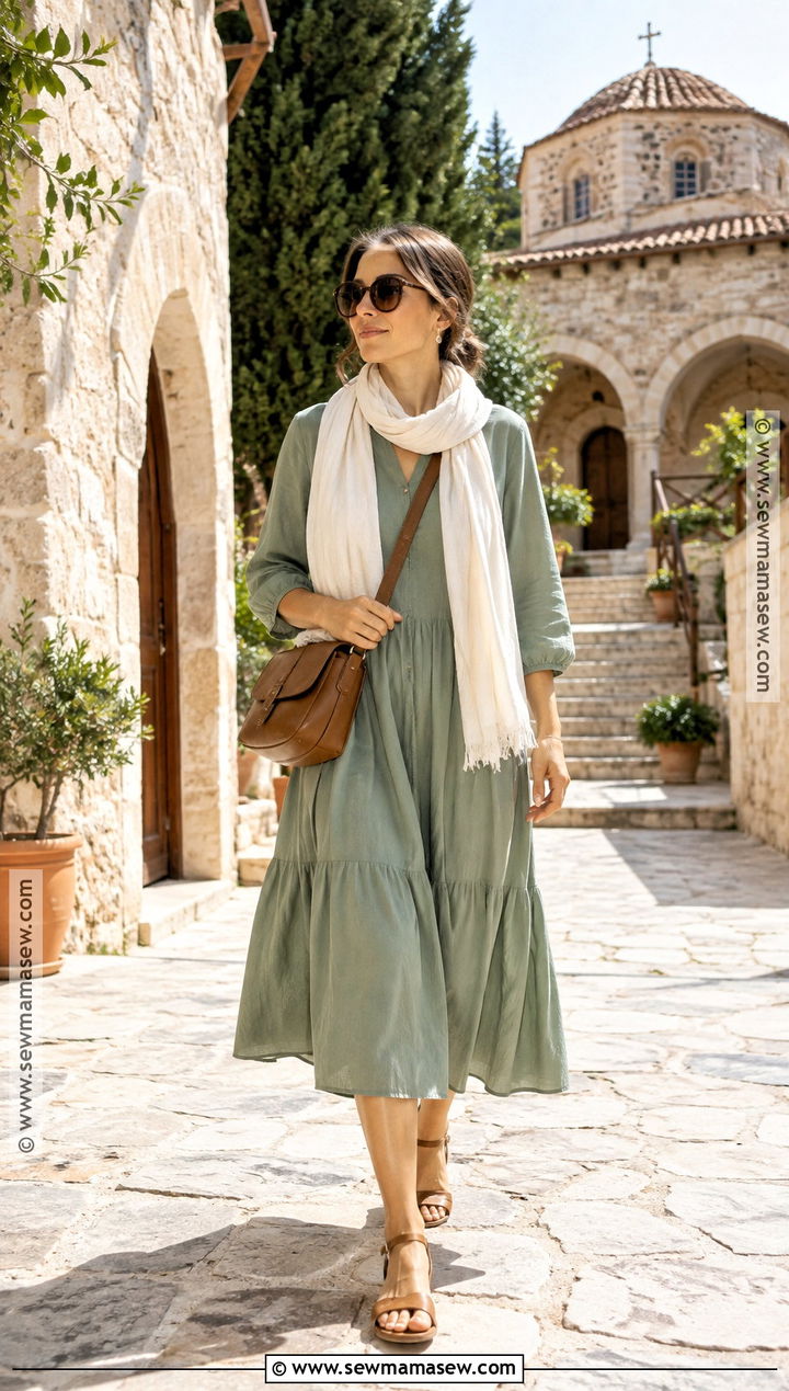 Modest Midi Dress Greece Outfit - 15 greece outfit ideas september