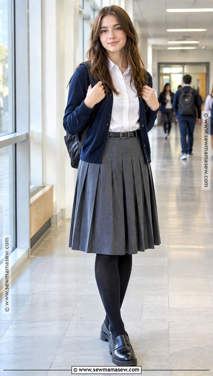 Modest Midi Skirt School Uniform - 25 back to school outfits uniform