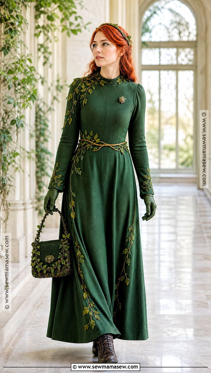 Modest Poison Ivy Costume With Maxi Dress - 50 poison ivy costume ideas