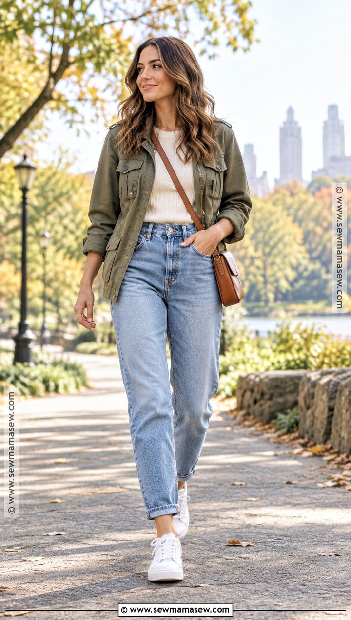 Mom Jeans With Utility Jacket - 25 fall jeans