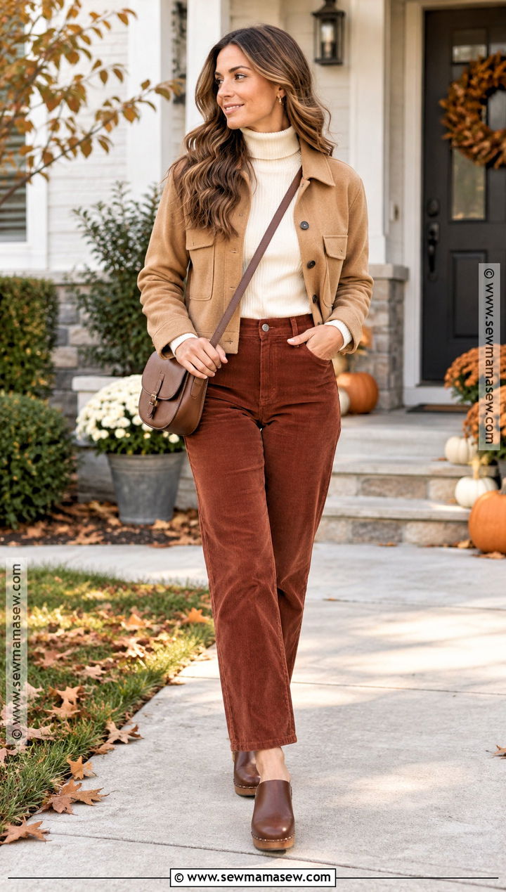 Mom Thanksgiving Corduroy Pants Outfit - 20 Mom Thanksgiving Outfit Ideas