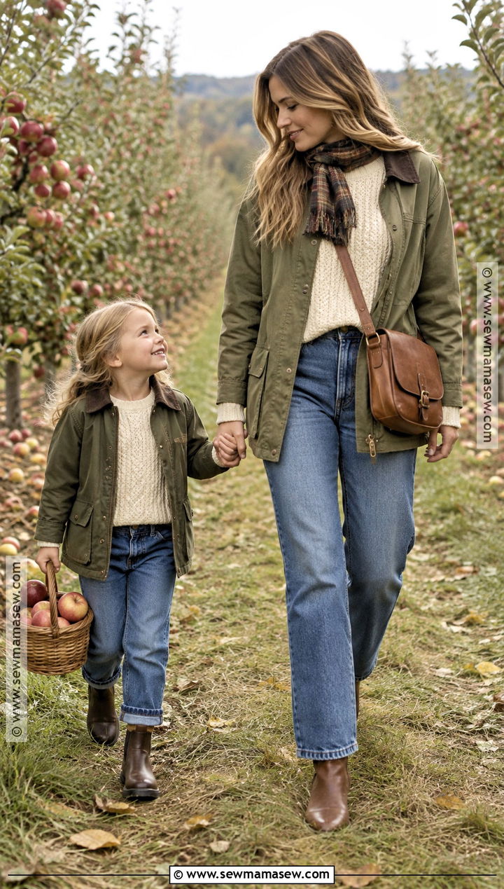 Mommy And Me Barn Jacket And Denim Outfit - 15 fall outfits mommy and me