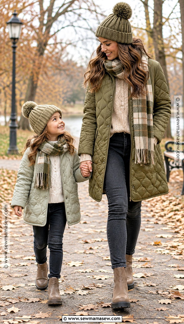 Mommy And Me Quilted Coat And Boots Outfit - 15 fall outfits mommy and me
