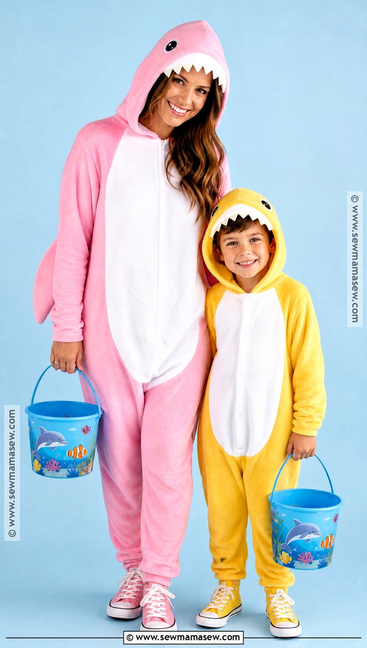 Mommy Shark And Baby Shark Costume - 30 mommy and son halloween costumes