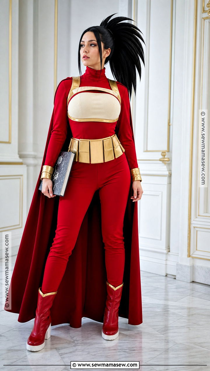 Momo Yaoyorozu Hero Costume With Red Cape - 30 bnha hero costumes ideas