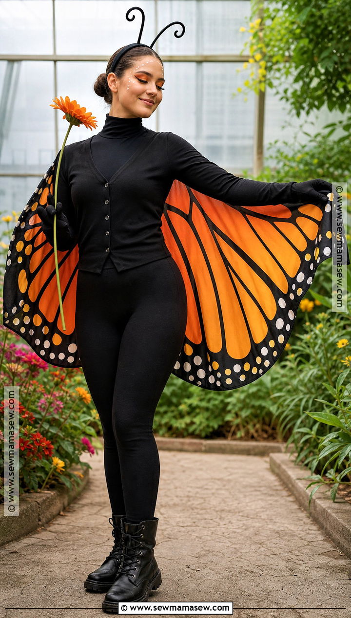 Monarch Butterfly Costume With Orange Cape - 40 warm halloween costumes