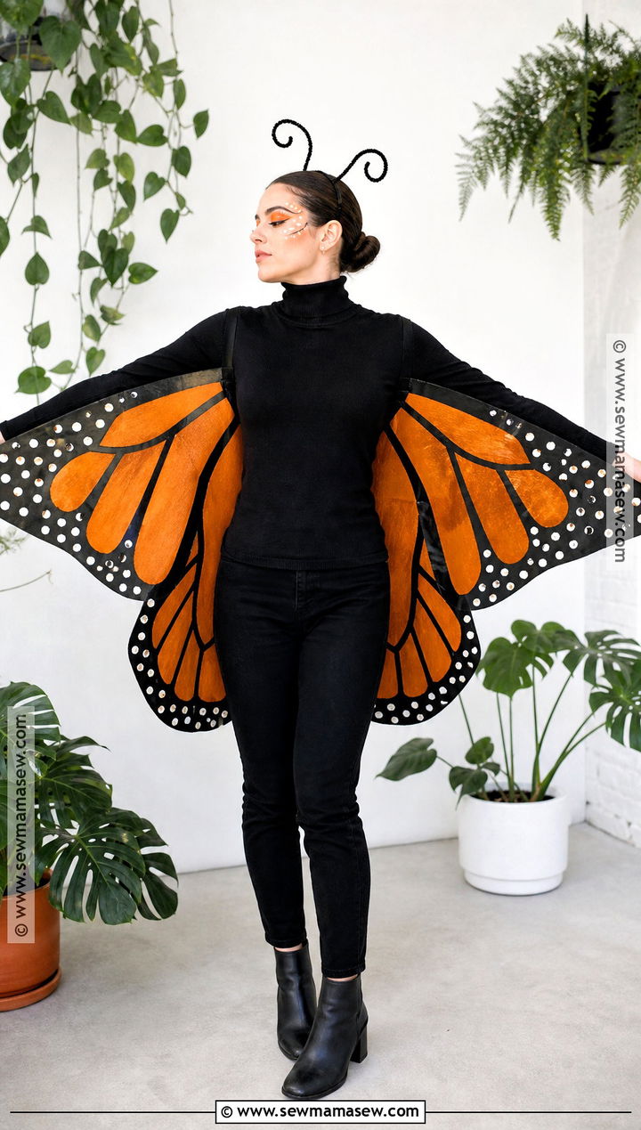 Monarch Butterfly Costume With Orange Wings - 30 Easy Homemade Halloween Costumes