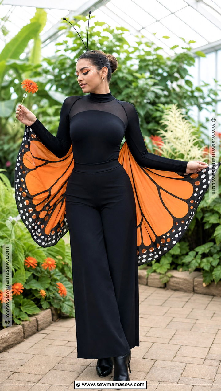 Monarch Butterfly Costume With Orange Wings - 40 costume party ideas