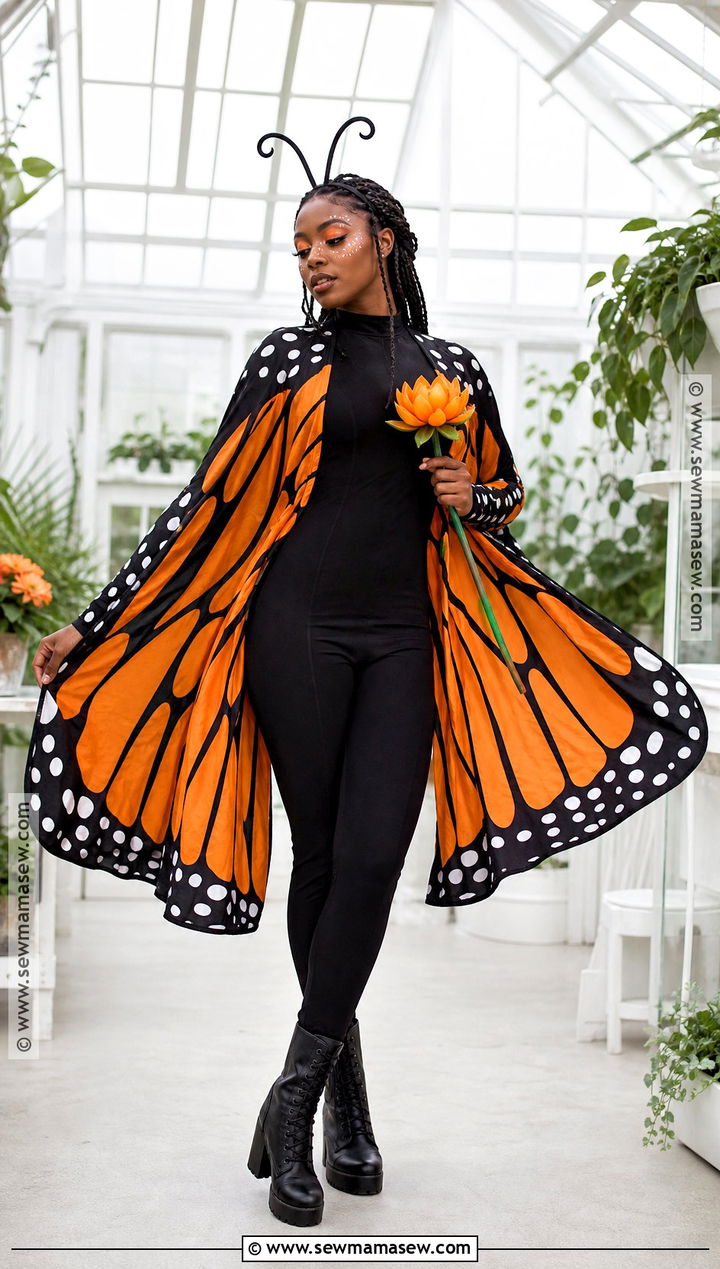 Monarch Butterfly Costume With Orange Wings - 40 cute halloween costume ideas
