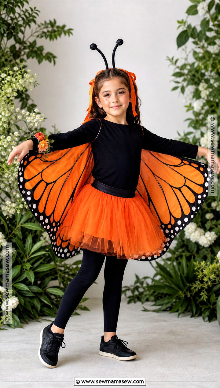 Monarch Butterfly Costume With Orange Wings - 40 kids costumes