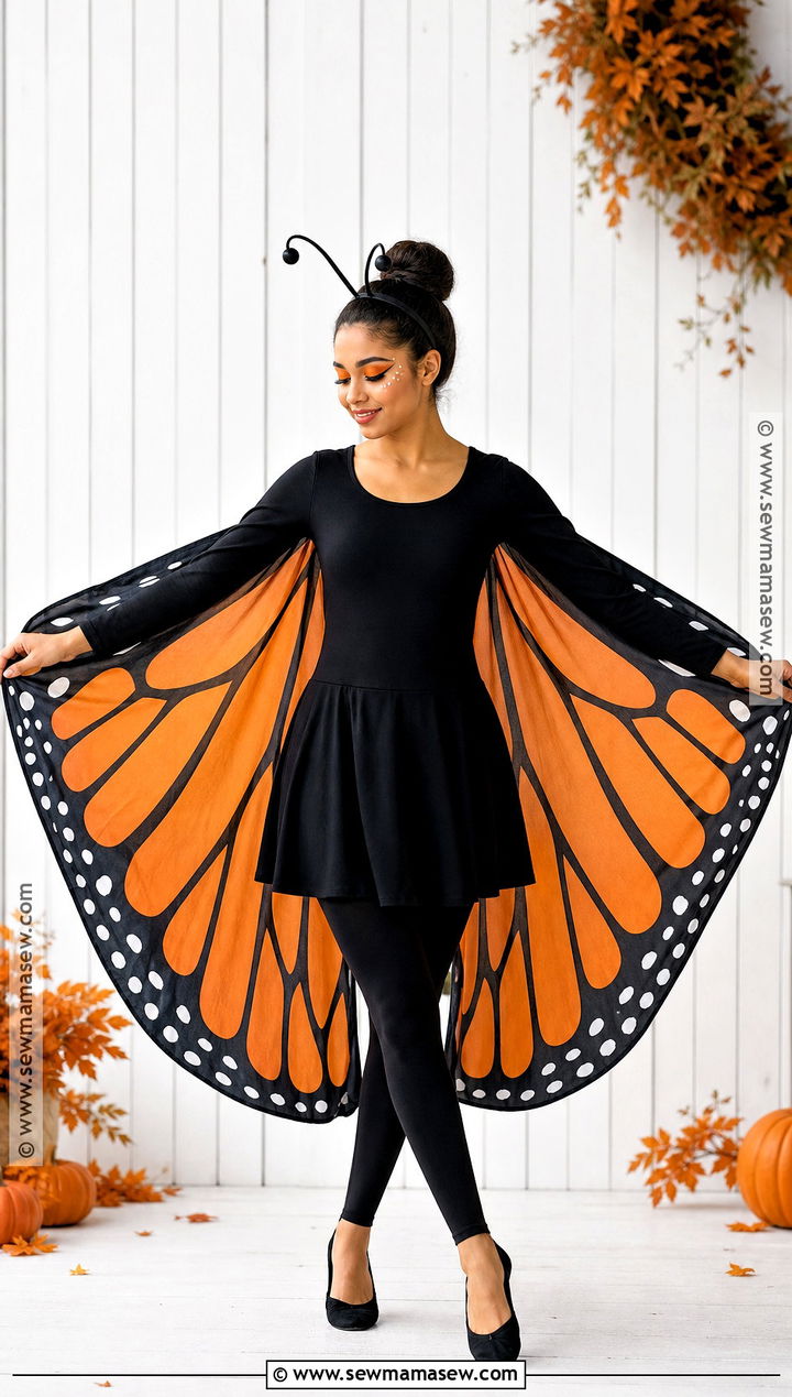 Monarch Butterfly Costume With Orange Wings - 50 cute halloween costumes