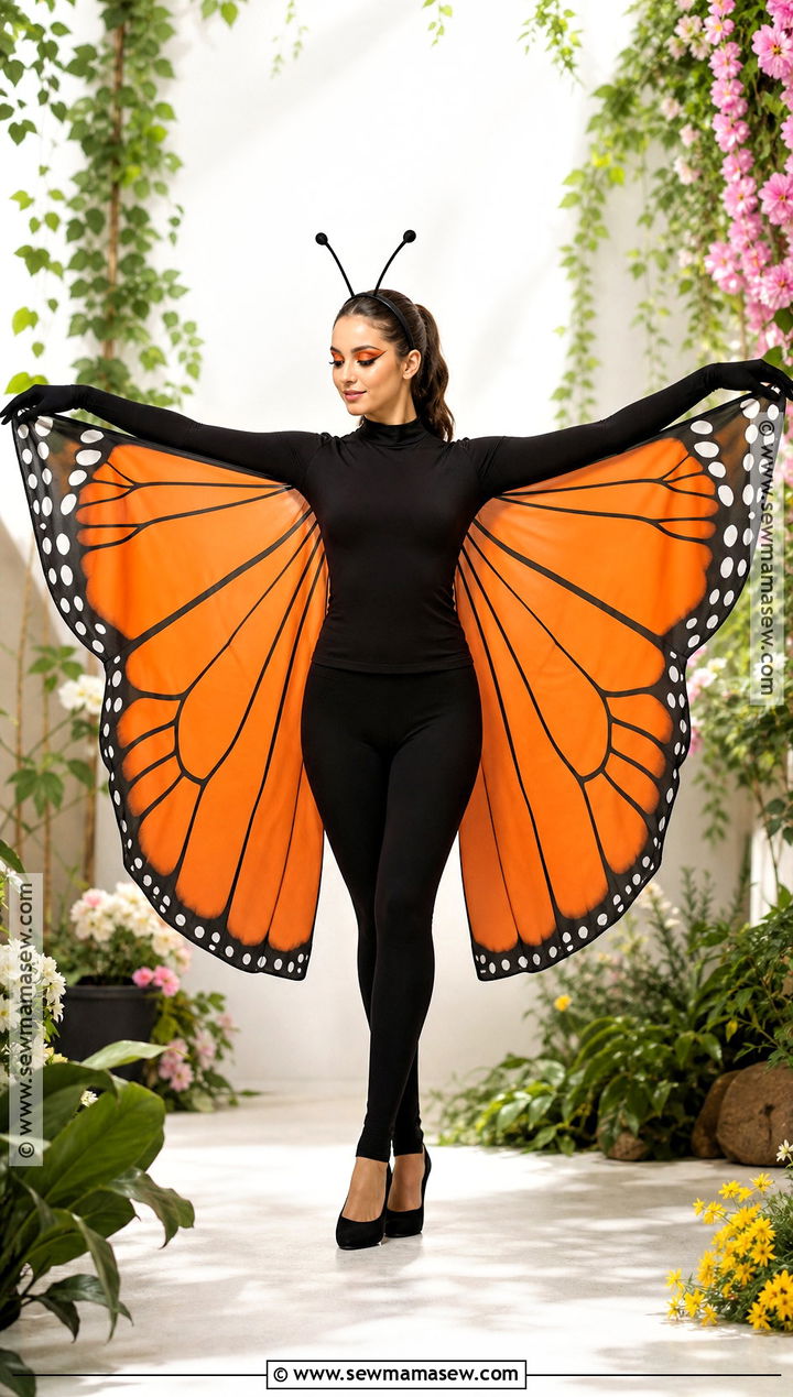 Monarch Butterfly Costume With Orange Wings - 35 animal costume ideas