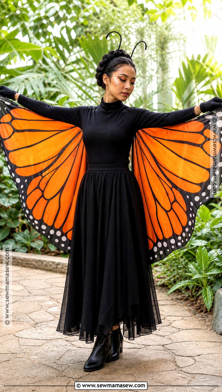 Monarch Butterfly Costume With Orange Wings - 35 Animal Costumes for Women