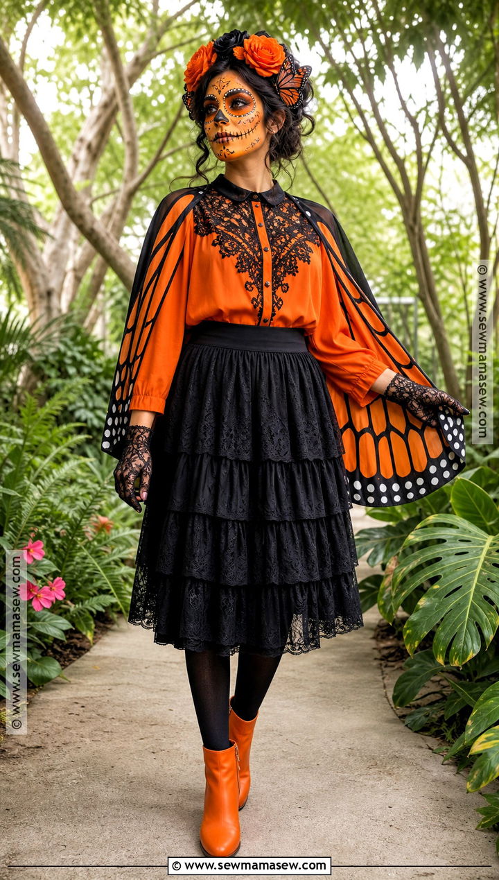 Monarch Butterfly Sugar Skull Costume - 35 sugar skull costume ideas