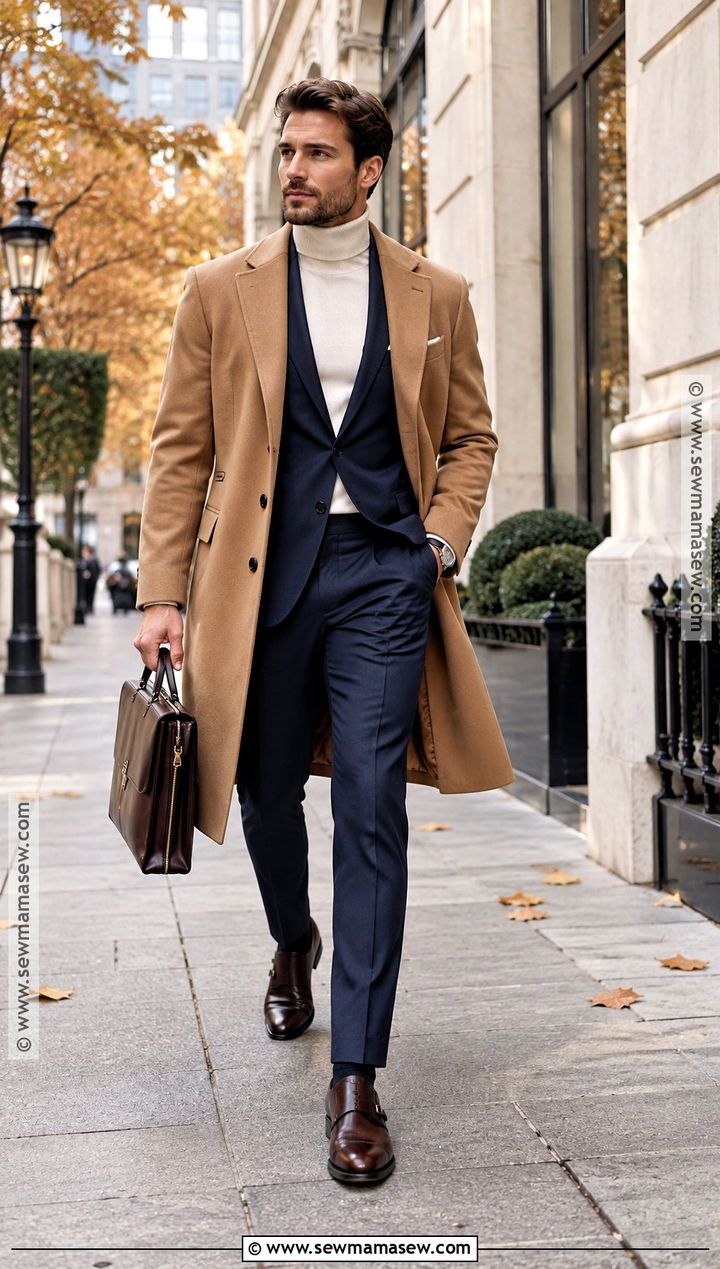 Monk Strap Shoes With Navy Suit and Turtleneck - 15 fall shoes 2026 for men