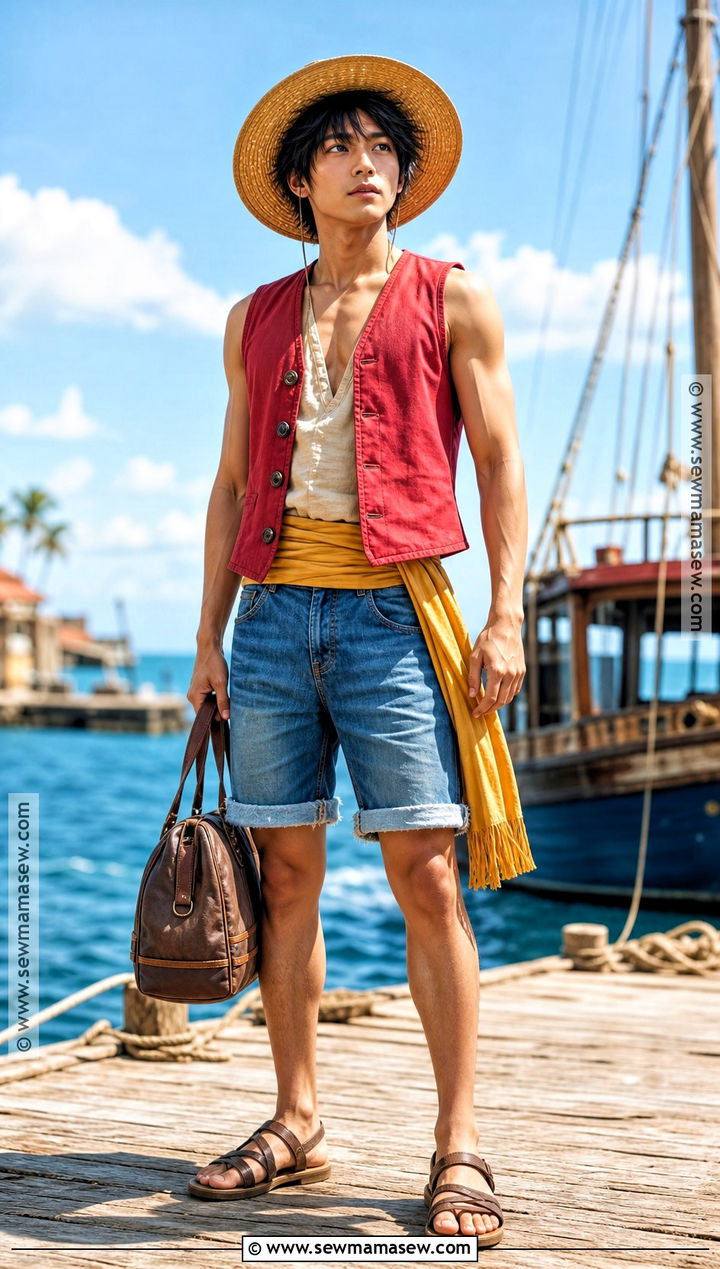 Monkey D Luffy Cosplay With Red Vest - 35 simple cosplay ideas