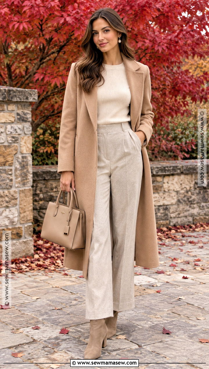 Monochrome Beige Engagement Outfit - 15 Engagement Outfit Ideas Fall